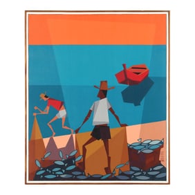 David Da Costa (Brazilian, b. 1928), Fisherman at Sea