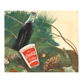 A Vintage Coca-Cola Advertising Mock-Up, 'The Pause that Refreshes'
