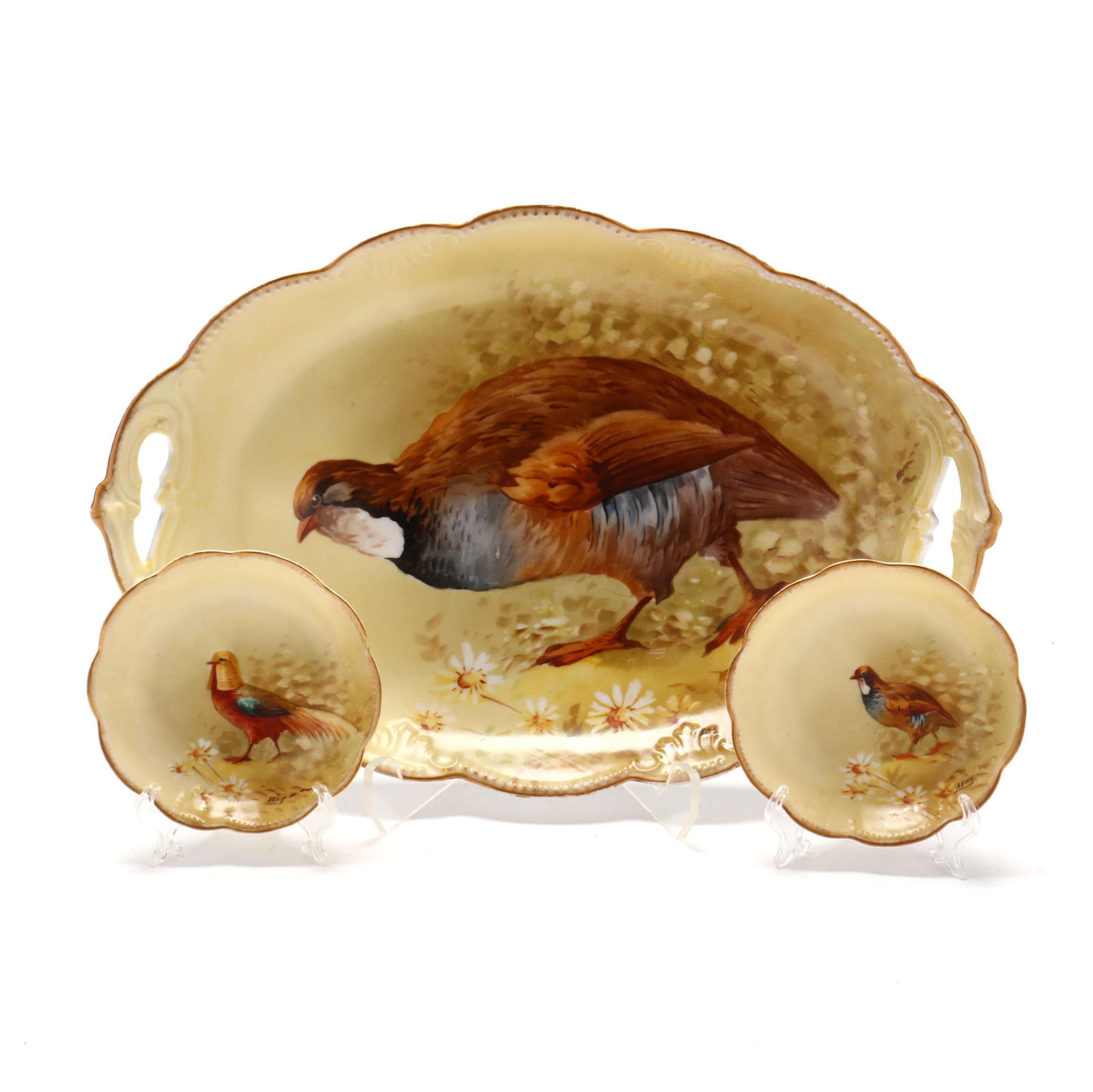 A & K Limoges Porcelain Partial Game Bird Service, Signed (1 of 11)