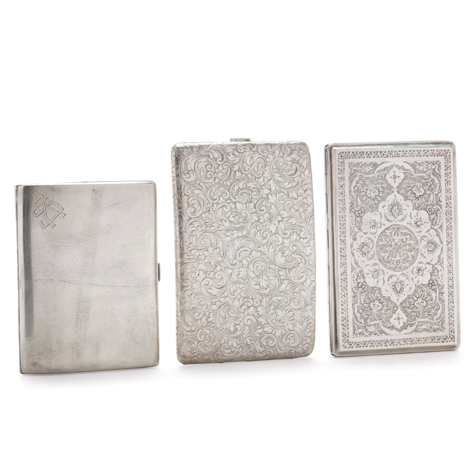 Three Continental and Persian Silver Cigarette Cases (1 of 10)