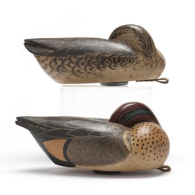 Grayson Chesser (VA, b. 1947), Pair Green-Winged Teal Sleepers.