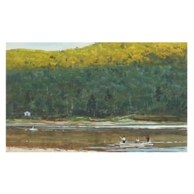 Ogden Pleissner (American, 1905-1993), Canoe with Three Figures