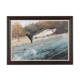 Delaunay Naylor (American),  Leaping Coho Salmon