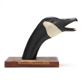 Lem Ward (MD, 1896-1984), Calling Goose Head on Walnut Base