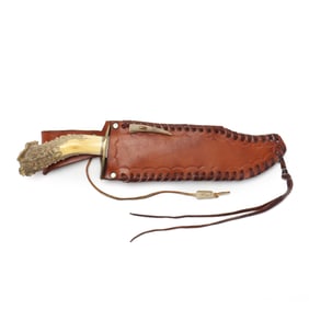 Ken Richardson Large Stag Handle Bowie Knife