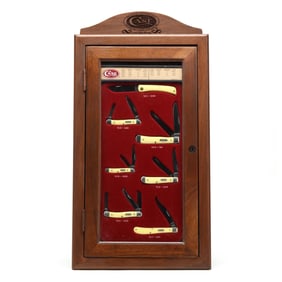 Original Case XX Folding Knife Display with Seven Knives