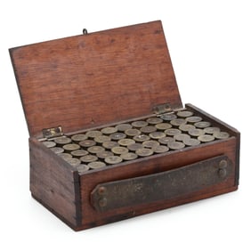 Early Shotgun Shell Box with Winchester Brass Shell Hulls