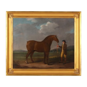 English School (19th Century), Portrait of a Horse and Owner