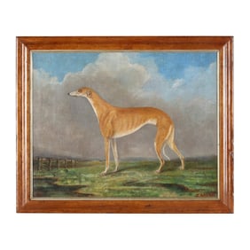 English School (19th Century), Portrait of a Greyhound