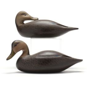 William Oler (NJ, 1940-2015), Pair of Black Ducks