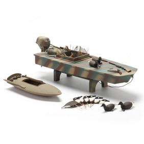 Houston Lewis (NC), Handcrafted Duck Hunting Boat with Small Sneakboat