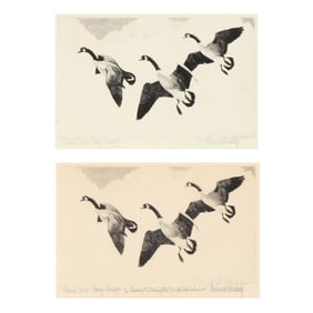 Richard Evett Bishop (American, 1887-1975),  Federal Duck Stamp Design   (Two Works)