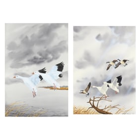 Hudson Williams (NC), Snow Geese / Geese in Flight (Two Works)