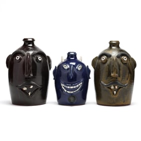 Three Sid Luck, Seagrove, NC, Face Jugs