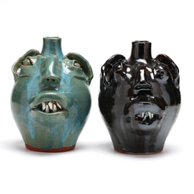 Two Face Jugs, M.L. Owens, Seagrove, NC
