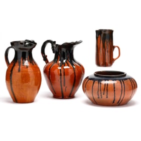 Four A.R. Cole Halloween Glazed Earthenware