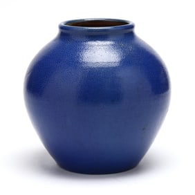 Globular Low Vase, C.R. Auman Pottery, C.B. Maston Glazier
