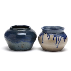 Two NorthState Pottery Low or Rose Bowls