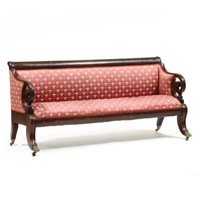 American Classical Diminutive Mahogany Sofa