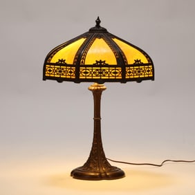 American Slag Glass Table Lamp