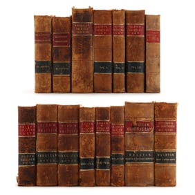 Group of Eleven 19th-Century Leather Bound Law Books