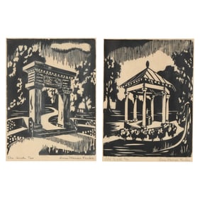 Anne Kesler Shields (NC, 1932-2012), The Old Well and The Arch (Two Works)