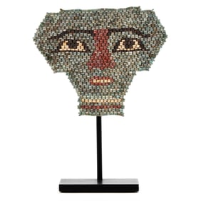 An Egyptian Faience Mummy Mask
