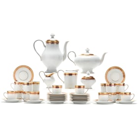 Bernardaud Limoges Florizel Red Tea and Coffee Service, (41) Pieces