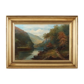 William Russell (American, 19th century), Autumnal Landscape with Figure