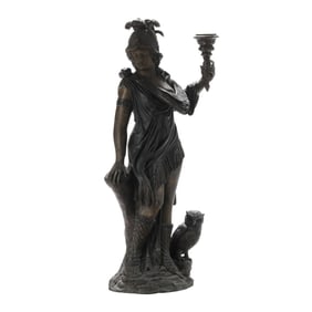 A Large Decorative Bronze Statue of Athena