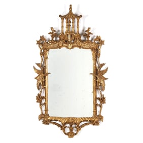 F. J. Newcomb Company, Chinese Chippendale Style Giltwood Wall Mirror