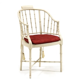 Baker, Faux Bamboo Painted Armchair