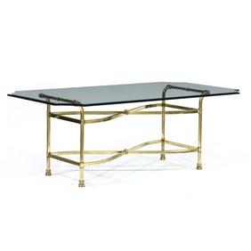 La Barge, Glass and Brass Dining Table
