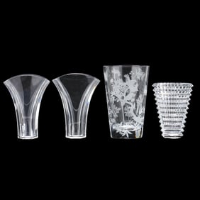 Four Baccarat Crystal Vases