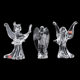 Three Baccarat Crystal Angels