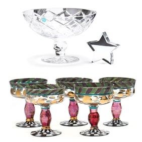 MacKenzie Childs and Tiffany Glass Tableware Grouping