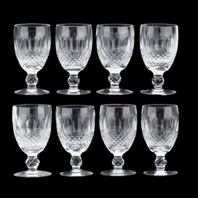 Set of Eight Waterford Colleen Claret Wine Stems