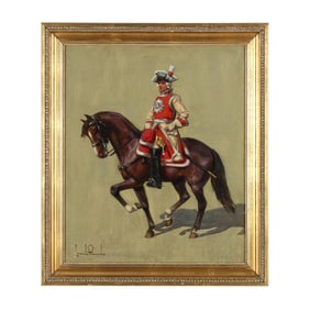 Leszek Piasecki (Ukrainian, 1928-1990), Cavalry Officer on Horseback