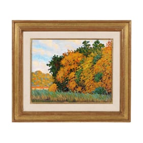 Belgian School (20th Century), Autumn Landscape, Signed