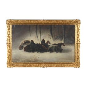 After Christian Adolph Schreyer (German, 1828-1899), Russian Winter Caravan