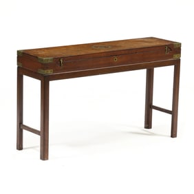 Antique English Oak Gun Case on Stand