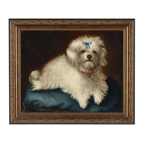 Continental School (Late 19th Century), Portrait of a Dog, Signed