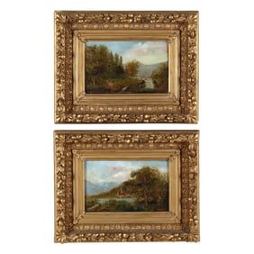 A. Hobart (English, 19th Century), Pair of Pastoral Landscapes