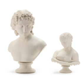 Two Parianware Busts of Classical Theme