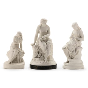 Three Parianware Statuettes of Classical Female Muses
