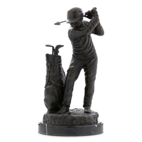 Bronze Model of A Child Golfer, Signed C. Keliem
