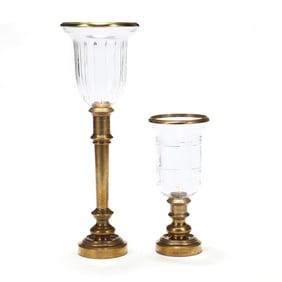 Ralph Lauren, Two Brass Pricket Candleholders