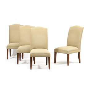 Four Restoration Hardware Upholstered Side Chairs