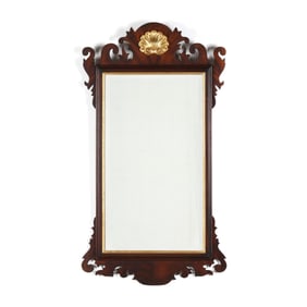 Henkel Harris, Chippendale Style Mahogany Looking Glass
