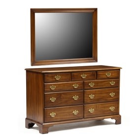 Henkel Harris, Chippendale Style Walnut Dresser and Mirror